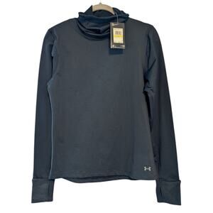 NWT Under Armour Women's Infrared Up the Pace Funnel Long-Sleeve Shirt Black Med